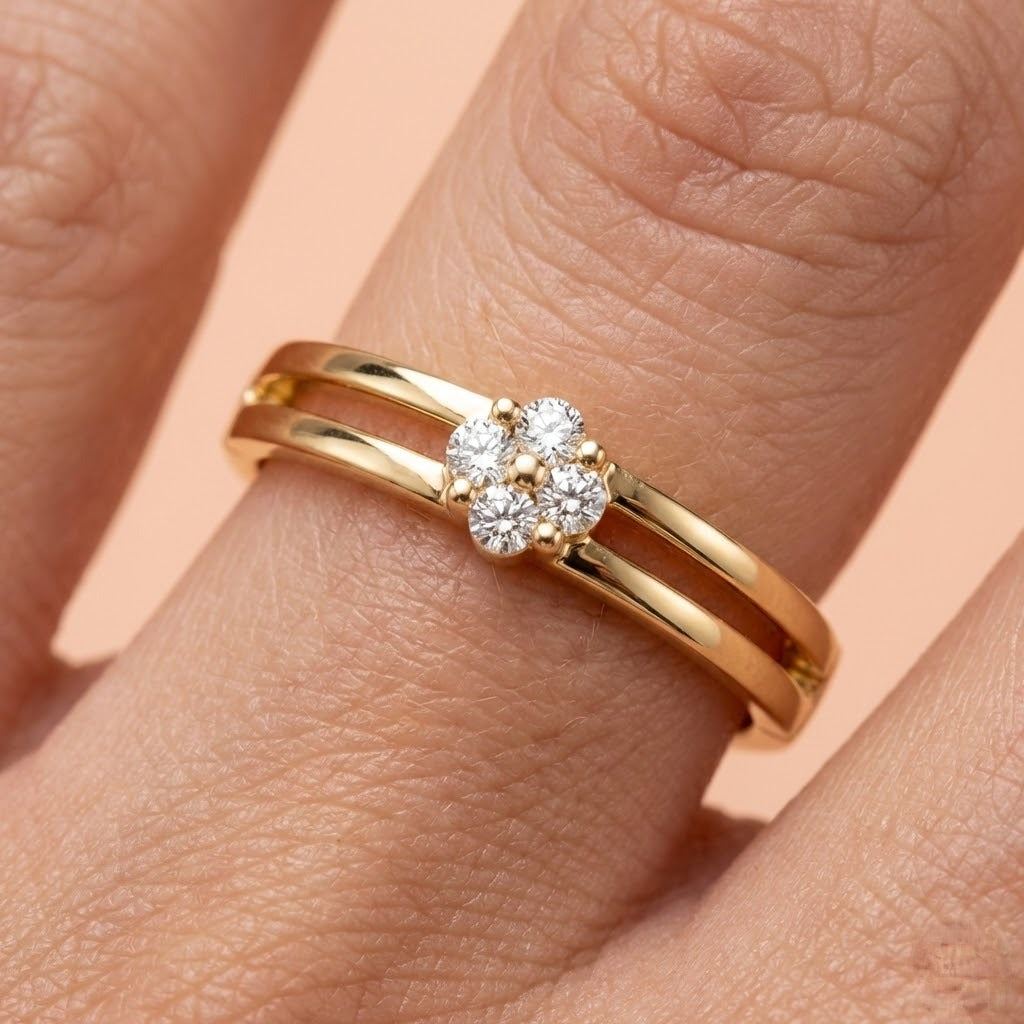 Petite Blossom Band Diamond Gold ring