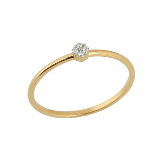 Petite floral cluster diamond gold ring