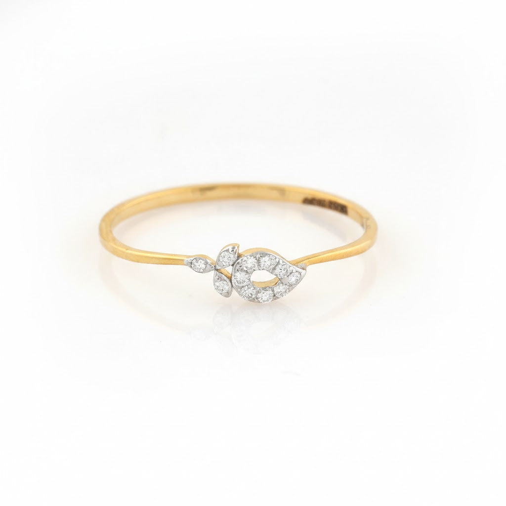 Floral Cluster Accent Diamond Gold ring