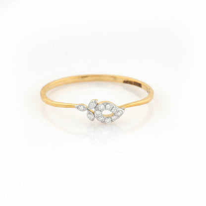 Floral Cluster Accent Diamond Gold ring