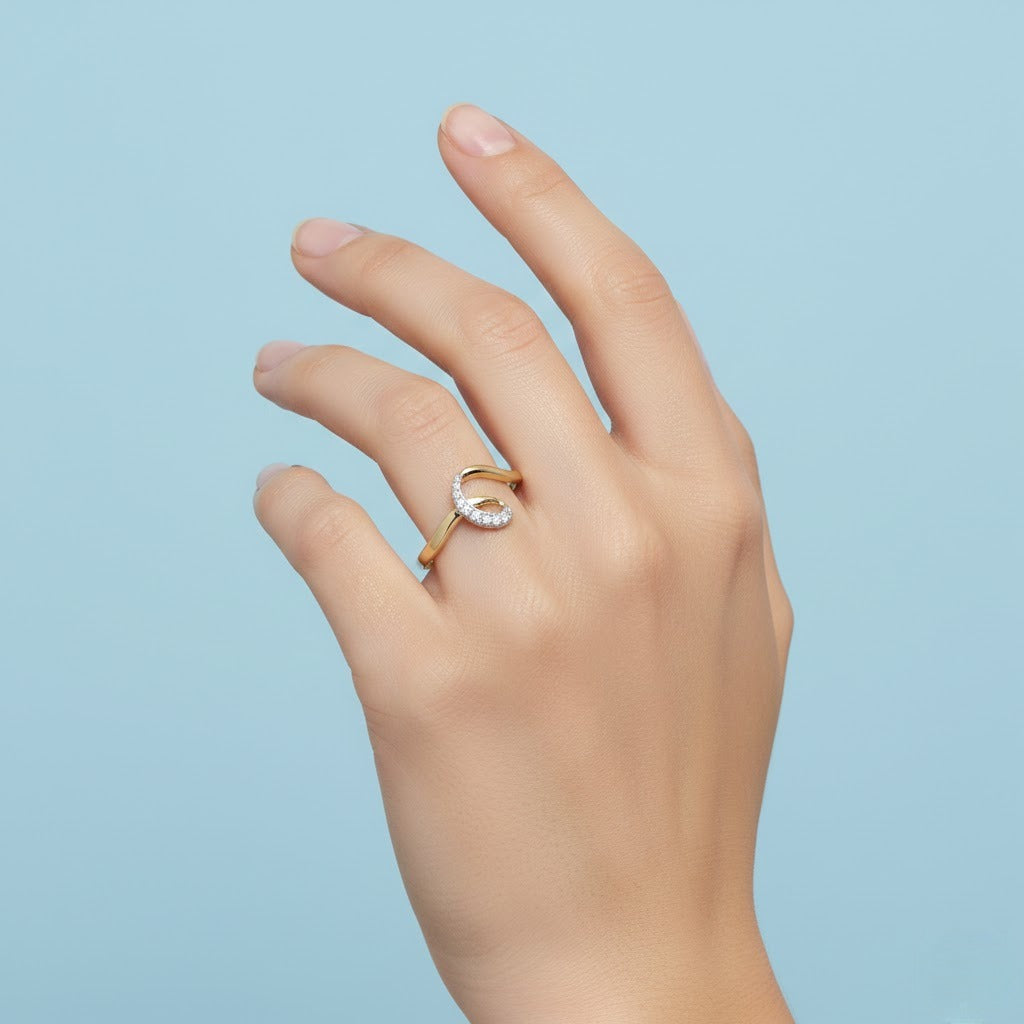 Twinkle Wave Gold Ring