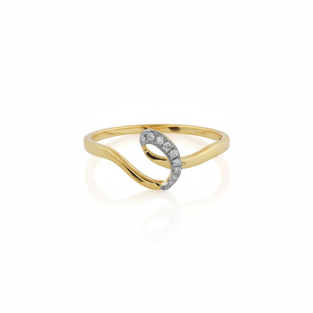Twinkle Wave Gold Ring