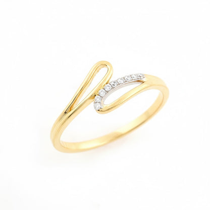 Sleek Open Curve Minimal Sparkle Diamond Gold Ring