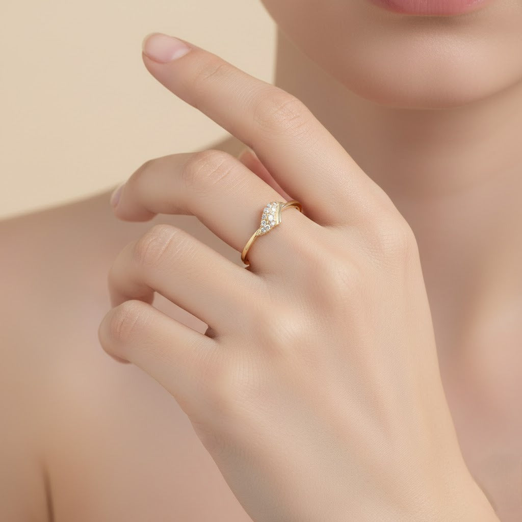 Petite Marquise Cluster Diamond Gold Ring