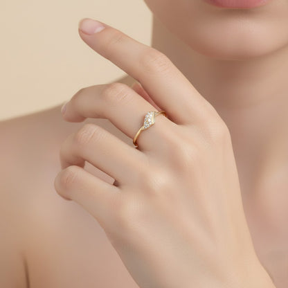 Petite Marquise Cluster Diamond Gold Ring