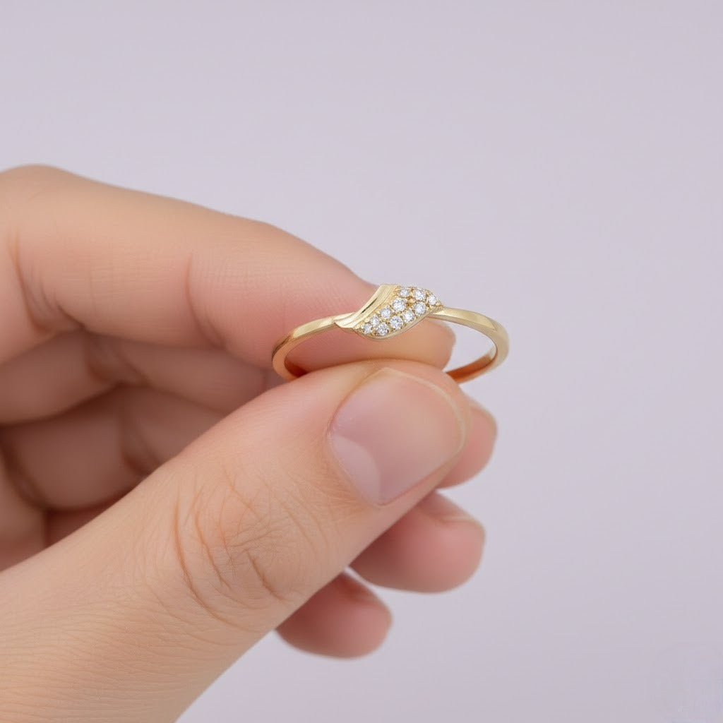 Petite Marquise Cluster Diamond Gold Ring