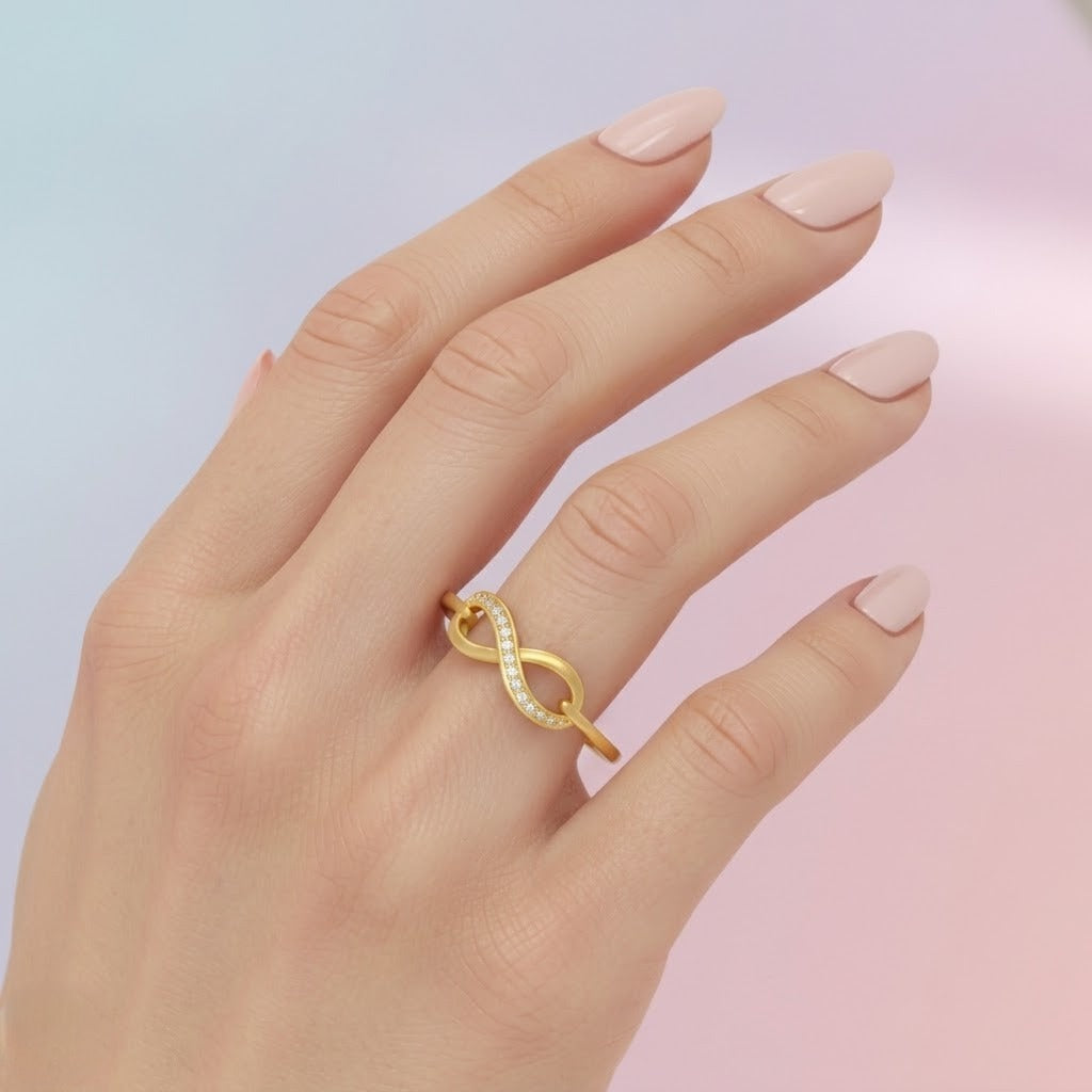 Elegant Infinity Sparkle Diamond Gold Ring