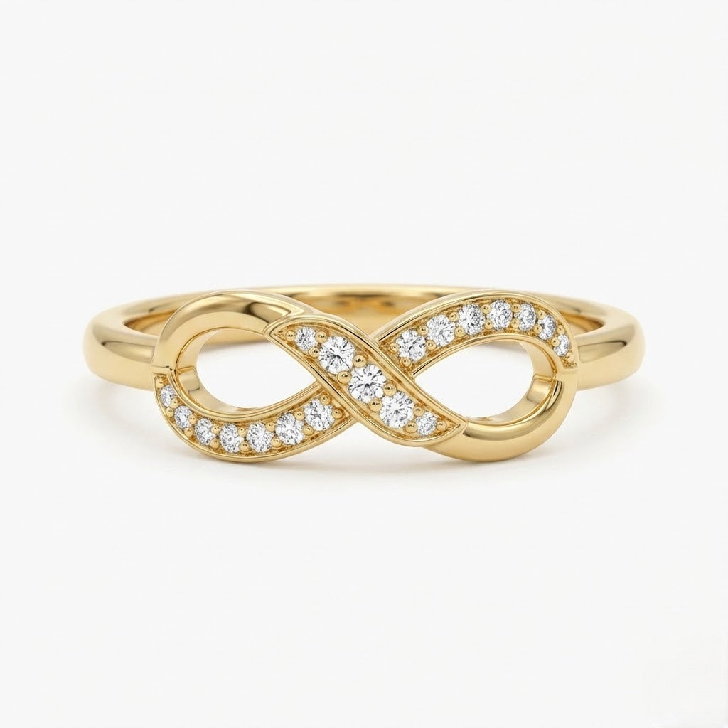 Intertwined Infinity Diamond Gold ring