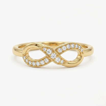 Intertwined Infinity Diamond Gold ring