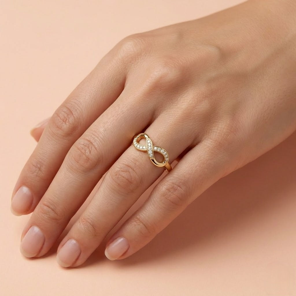 Intertwined Infinity Diamond Gold ring
