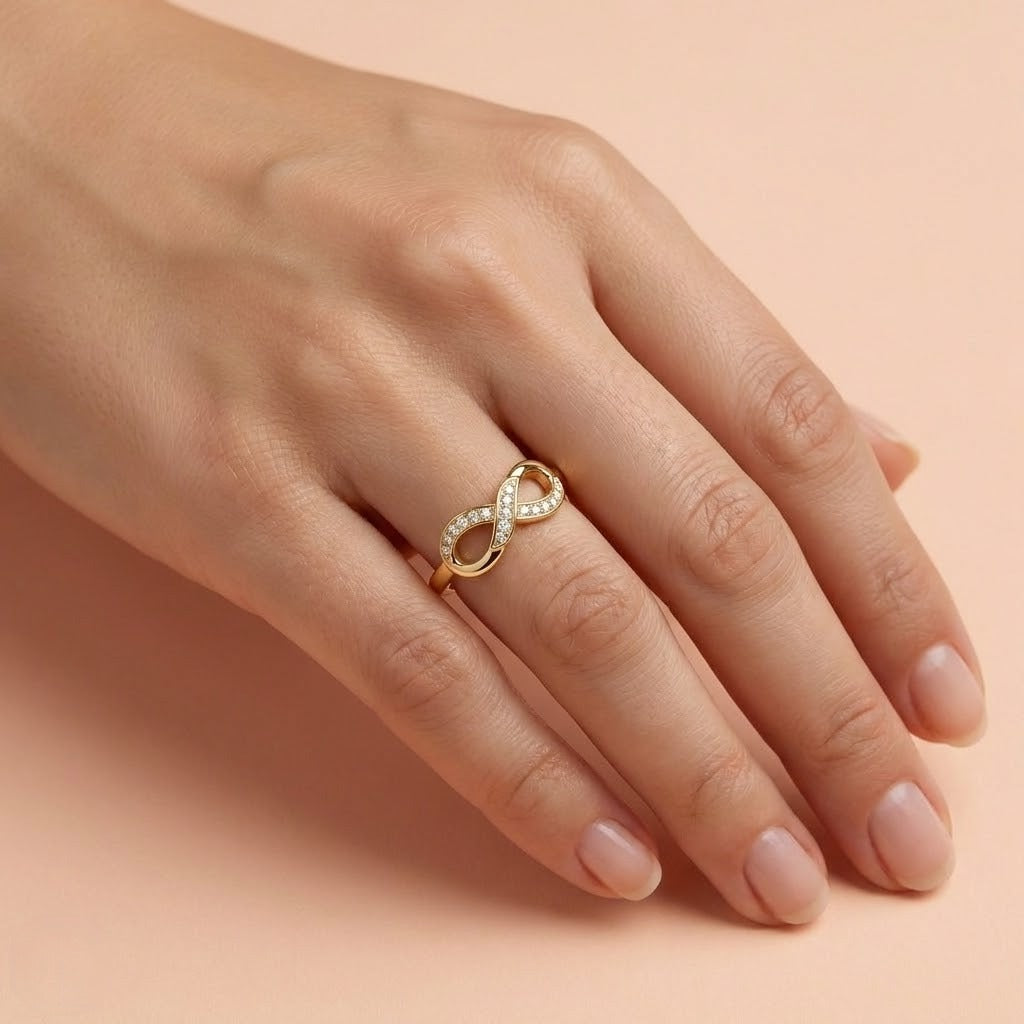 Intertwined Infinity Diamond Gold ring
