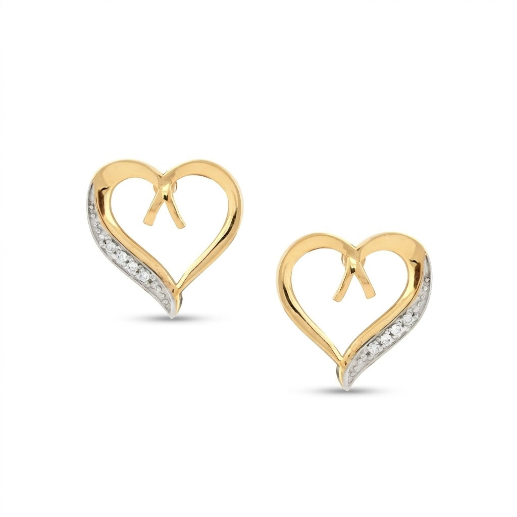 Twisted Heart Harmony Diamond Gold Earrings