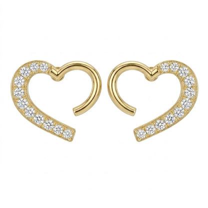 Open Heart Gold Diamond Pendant