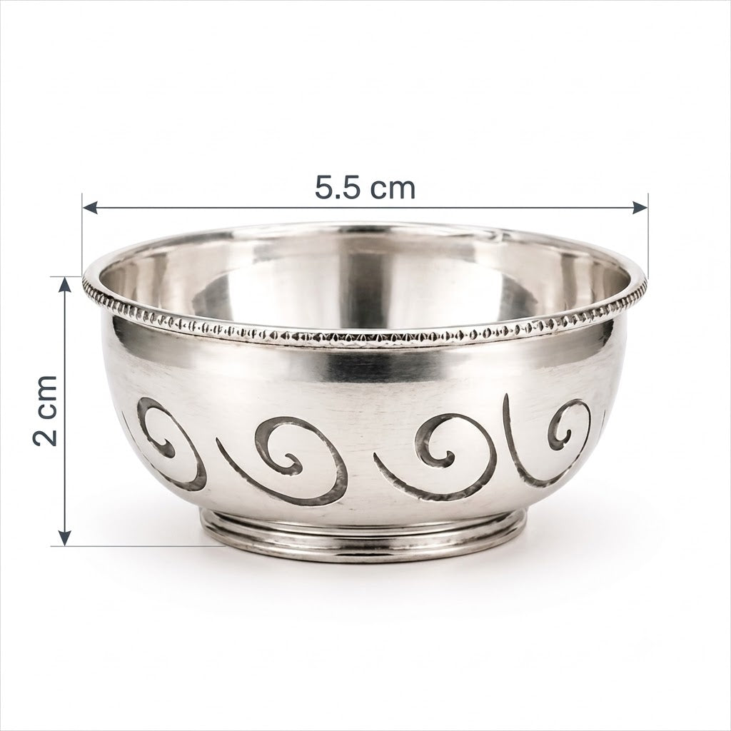 Silver Ornate Swirl Decorative Bowl