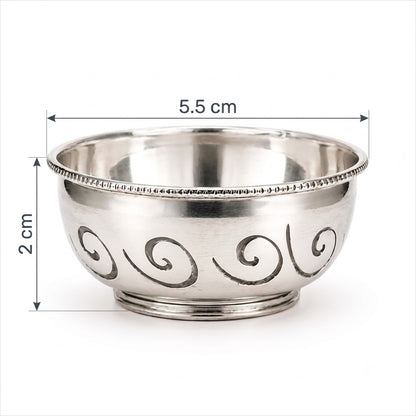 Silver Ornate Swirl Decorative Bowl