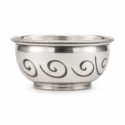 Silver Ornate Swirl Decorative Bowl