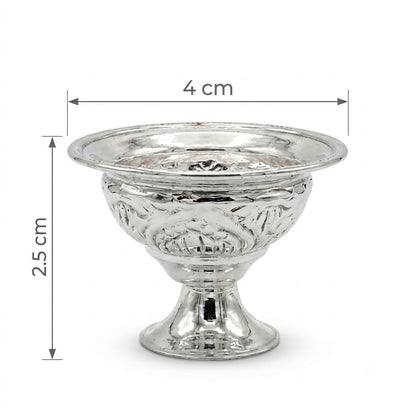 Engraved Silver Pedestal Bowl with Heritage Motif
