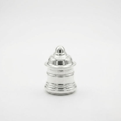Traditional Silver Kumkum Container with Lid