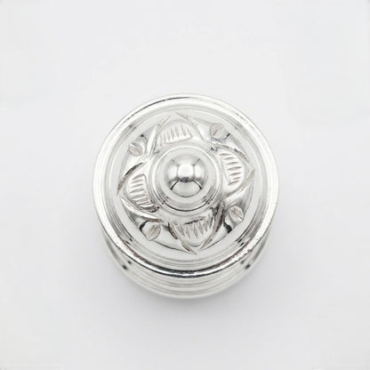 Traditional Silver Kumkum Box with Lid