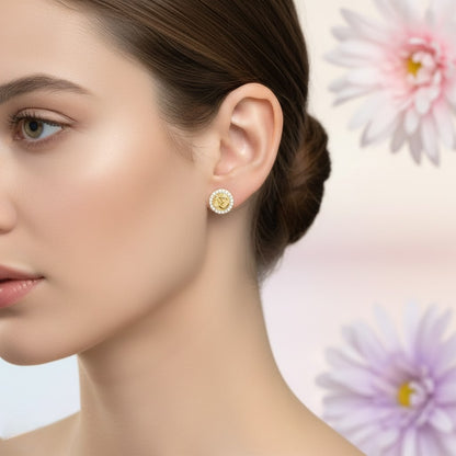 Gold Om Stud Earring
