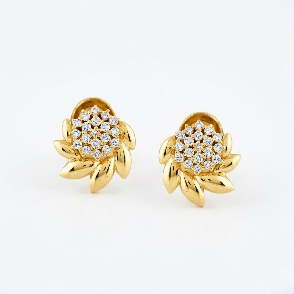Gold Bloom Diamond Earring