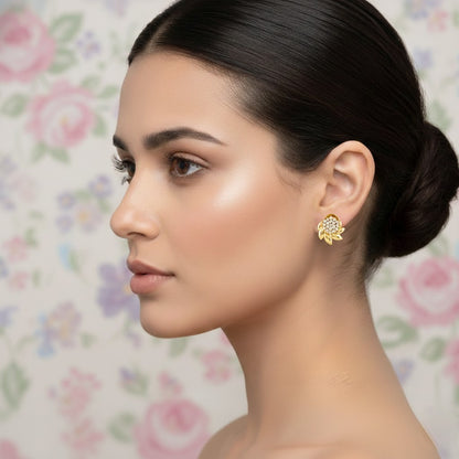 Gold Bloom Diamond Earring