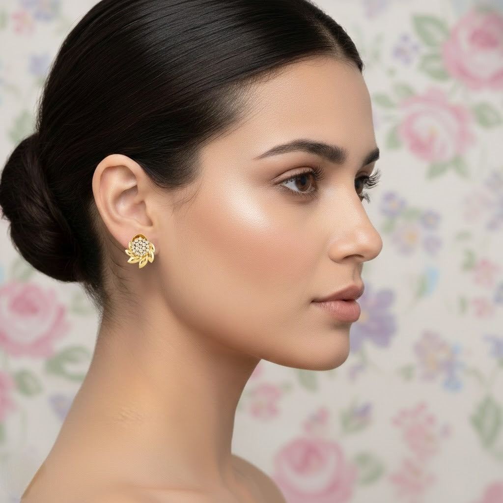 Gold Bloom Diamond Earring