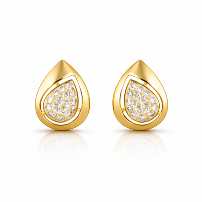 Teardrop Diamond Gold Earrings