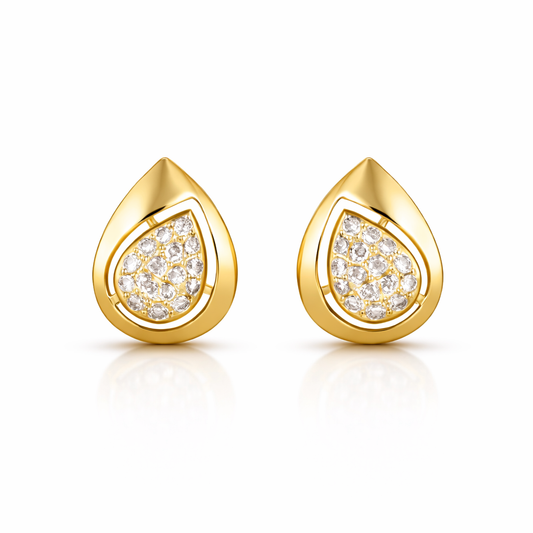 Teardrop Diamond Gold Earrings