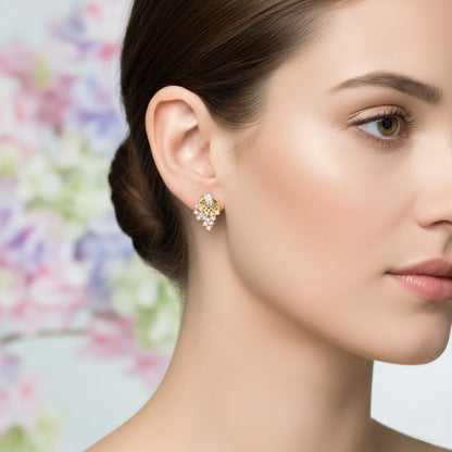 Sparkle Cascade Diamond Gold Earrings