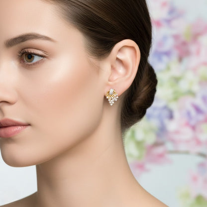 Sparkle Cascade Diamond Gold Earrings