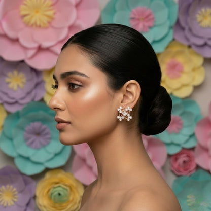 Floral Wheel Sparkle Earring
