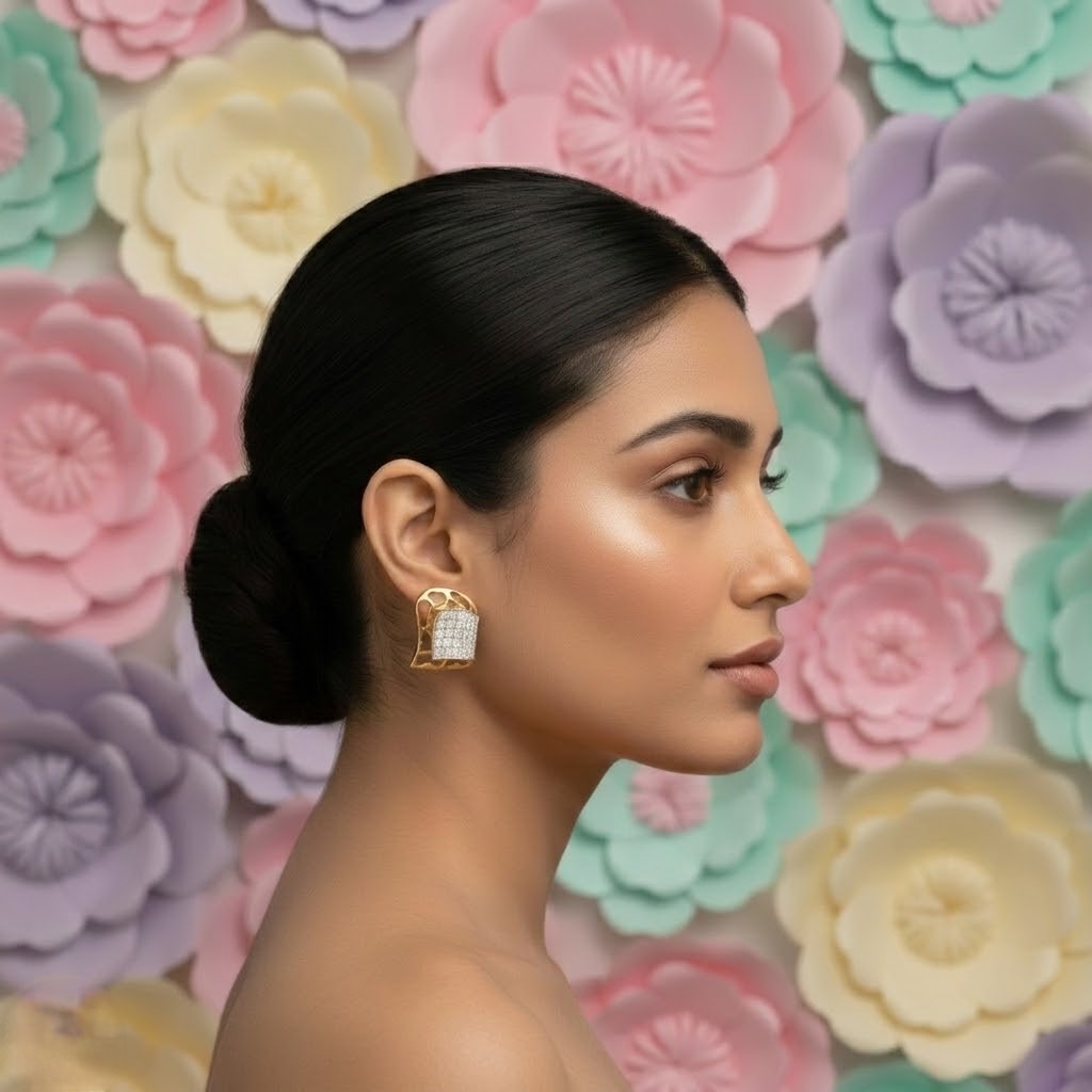 Modern Square Shine Earring