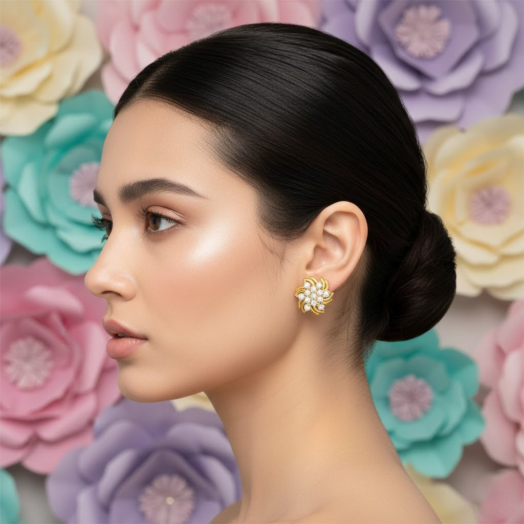 Radiant Floral Swirl Earring