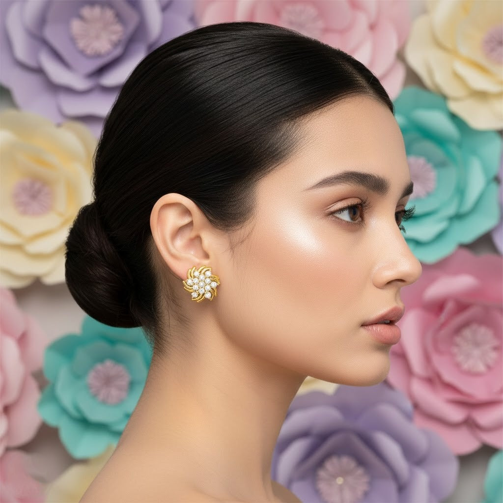 Radiant Floral Swirl Earring