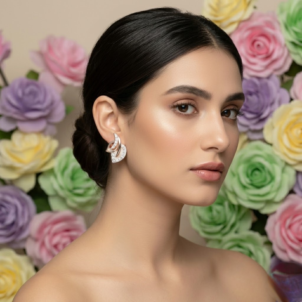 Rose Gold Twisted  Earring