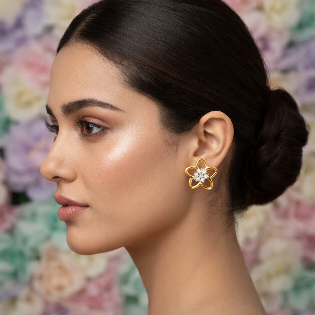 Floral Sparkle Diamond Earring