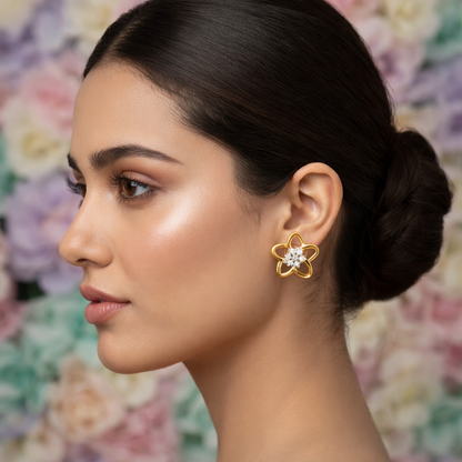 Floral Sparkle Diamond Earring