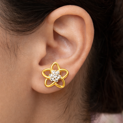 Floral Sparkle Diamond Earring