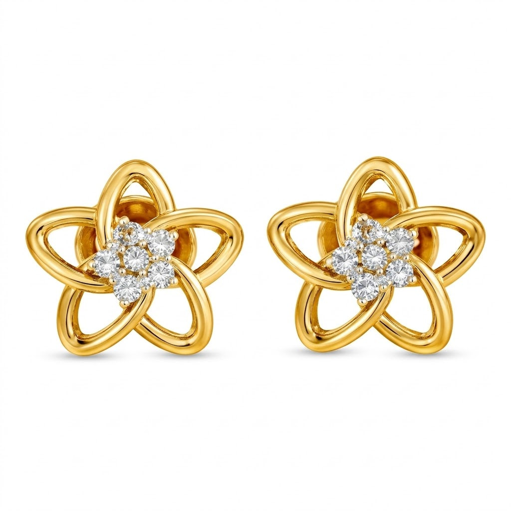 Floral Sparkle Diamond Earring
