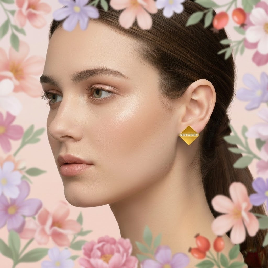 Gold Geometric Stud Earring