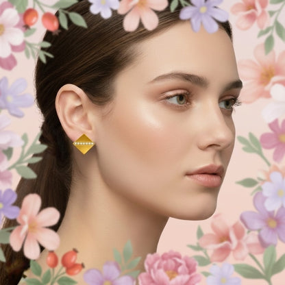 Gold Geometric Stud Earring