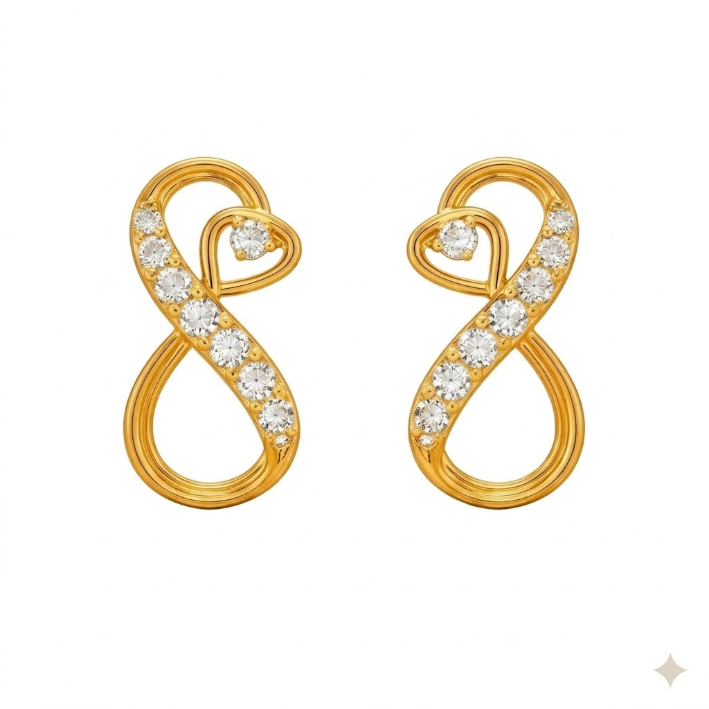 Gold Infinity Stud Earring
