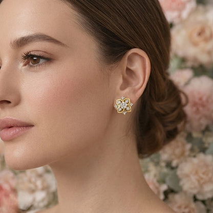 Rose Gold Floral Earring