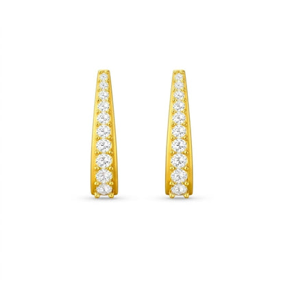 9K Yellow Gold Tapered Line Diamond Earrings for Women by TTJ Jewellery