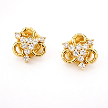 Gold Loop Floral Earring