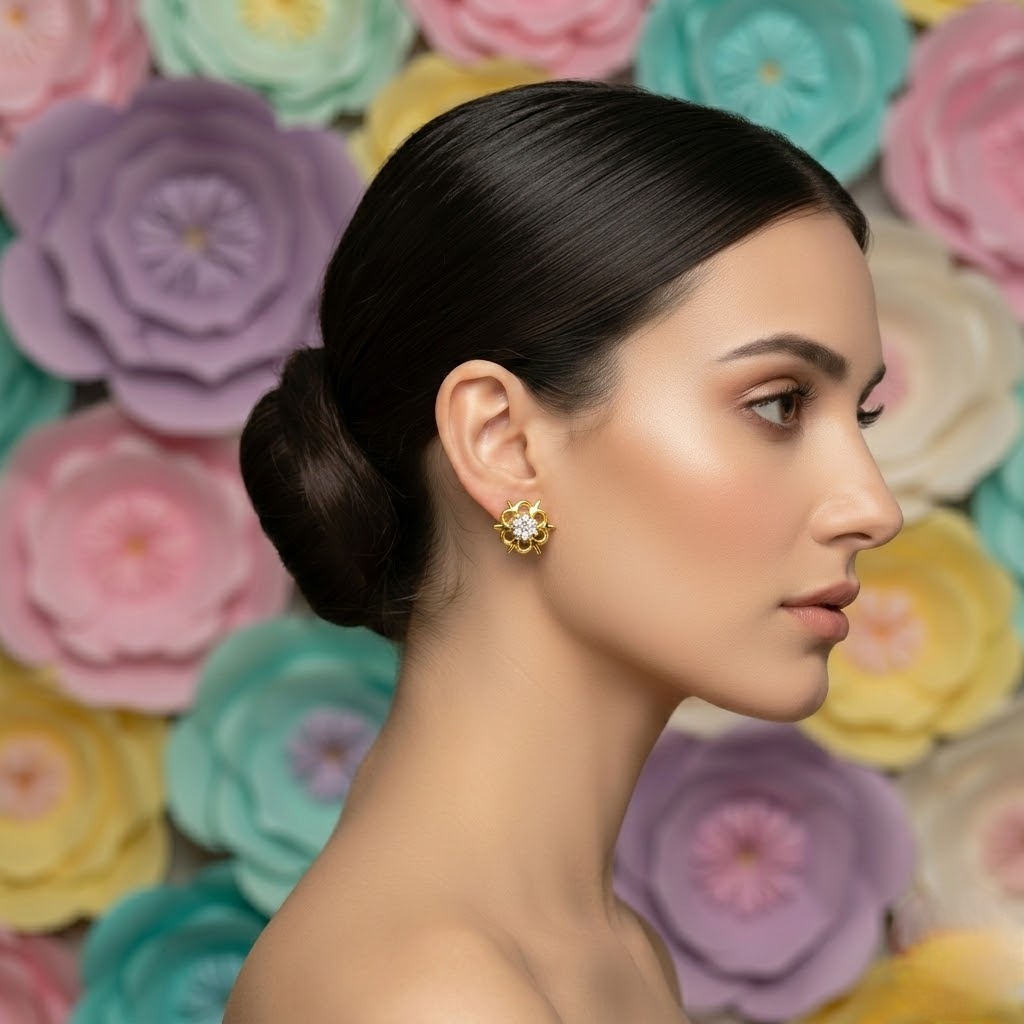Radiant Fan Motif Earring