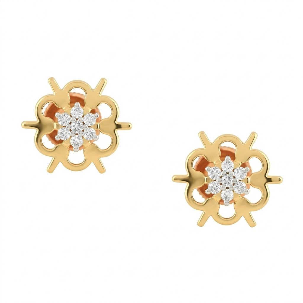 Radiant Fan Motif Earring