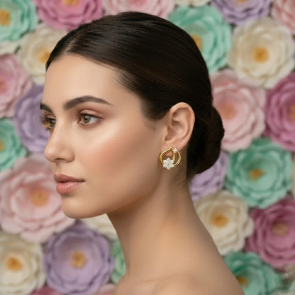 Teardrop Bloom Diamond Earring