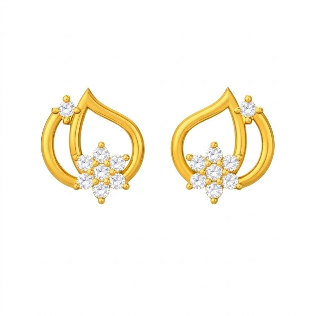 Teardrop Bloom Diamond Earring
